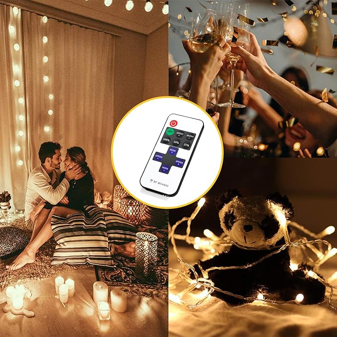 RF Mini Wireless Remote Controller for Single Color 3528 5050 LED Strip Lights, Wireless Remote Control with DC Connector, RF Dimmer for 12V DC LED Ribbon, Shelf Lights（2 Park）