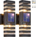 2 Pack Solar Outdoor Wall Lights with Motion Sensor 3-Mode Motion Outdoor Sconces 3000K 500LM Dusk to Dawn Solar Porch Light Fixtures Modern Up Down Exterior Wall Lamp for House Garage Front Door