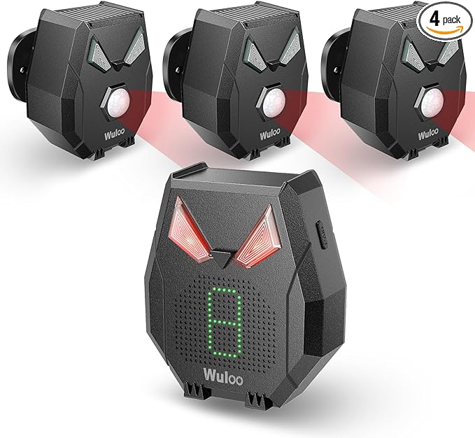 Solar Driveway Alarm Wireless Outside Weatherproof 1/2 Mile Long Range, Outdoor Motion Sensor Detector Alarm Driveway Alert System with Rechargeable Battery/Expandable (3 Sensor &1 Receiver Set)
