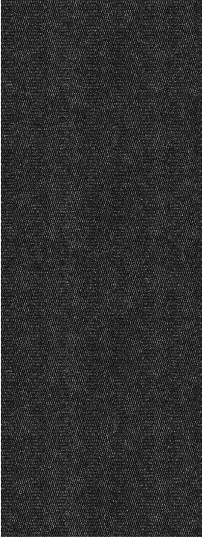 Ottomanson Commercial Scrape Rib Entry Mat – Heavy Duty Ribbed Floor Mat for High Traffic – Non Slip Rubber Back, Waterproof – Indoor Outdoor Use for Offices, Schools, Lobbies, 2'7" x 44', Black