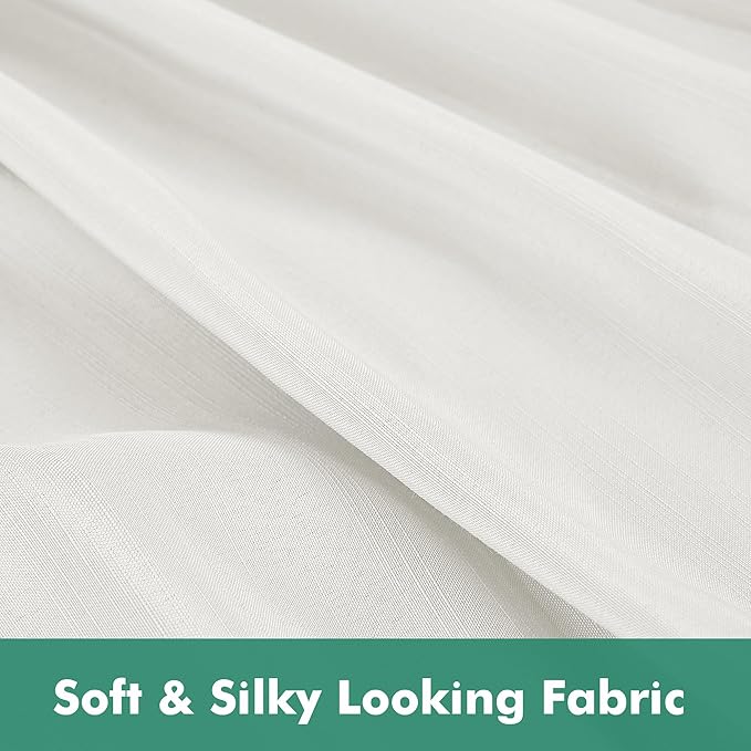 Biscaynebay Wrap Around Bed Skirts with Split Corners for Twin/Twin XL Beds 15" Drop, Ivory Adjustable Elastic Dust Ruffles Easy Fit Wrinkle Resistant Silky Luxurious Fabric Machine Washable