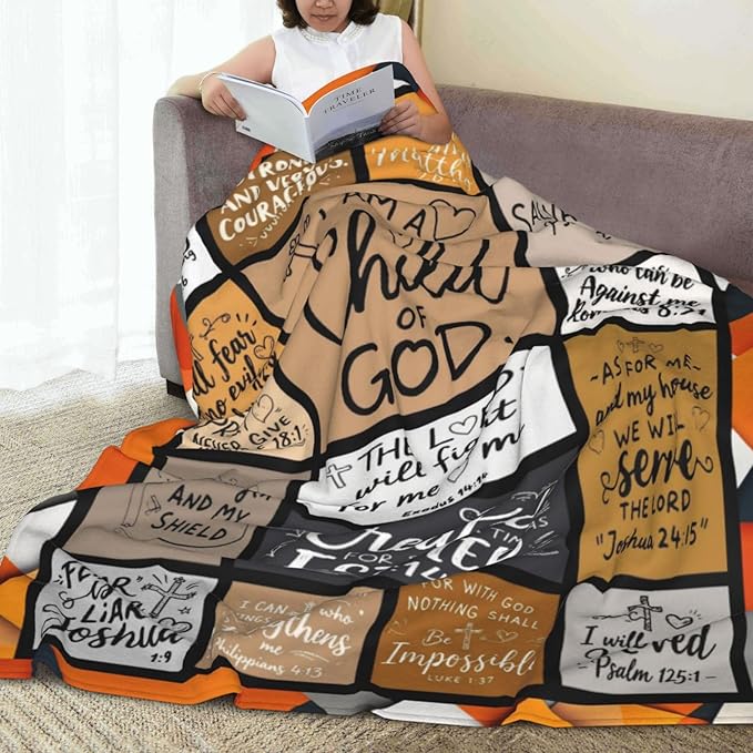 Christian Gift for Women, Bible Inspirational Throw Blanket for Couch, Soft Flannel Blanket, 30"x 40" Prayers Blankets for Bedroom Sofa Living Christmas Halloween Decoration