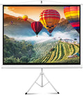 Projector Screen 84" with Floor Standing Portable Fold-Out Roll-Up Tripod Manual, Mobile Movie Screen, Home Theater Cinema Wedding Party Office Presentation, Quick Assembly