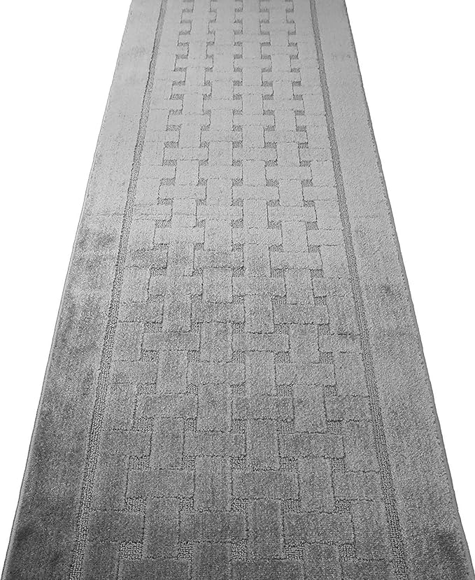 Non Slip Washable Carpet Runner Rug with Rubber Backing, Custom Floor Mat for Kitchen Hallway Stairs Bedroom Bathroom Entry, Grey, Your Choice of Length, 26 Inch X 10 feet