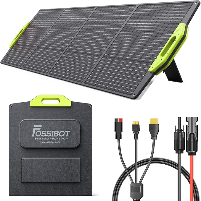 FOSSiBOT F2400 Portable Power Station 2400W, 2048Wh LiFePO4 Battery Backup/6 x 110V AC 2400W Outlets (4800W Peak), 16 Ports, 1.5H Fast Charging, LED Solar Generator for Home Use Camping RV Emergency