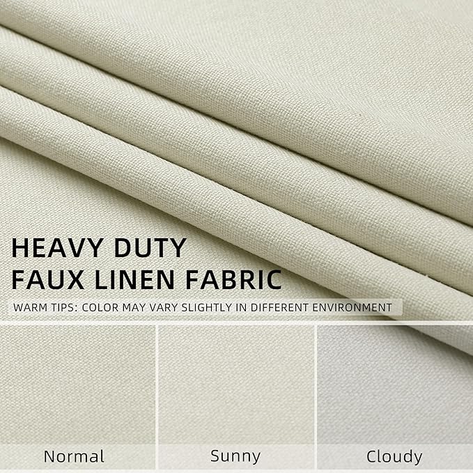 ChrisDowa 100% Blackout Iovry Solid Curtains 90 Inches Long 2 Panels for Bedroom Living Room,Farmhouse Room Darkening Thermal Insulated Soundproof Grommet Top Window Treatment Drapes,52x90