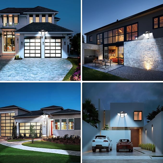 Adewalk 3000LM Solar Outdoor Lights - 2Packs 188 LED Security Lights with Remote Control, 4 Heads Motion Sensor Lights, IP65 Waterproof 270° Wide Angle Flood Wall Lights for Home Darkroom Backyard