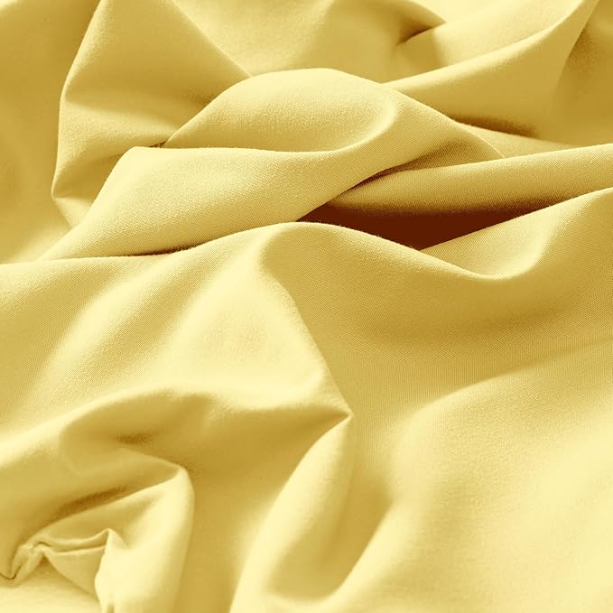 LuxClub 3 PC Twin XL Sheet Set, Deep Pockets Wrinkle Free Cooling Bed Sheets Hotel Bedding for Women, Men, Kids & Teens, Includes 1 Fitted Sheet, 1 Flat Sheet and 1 Pillowcase-Silky Soft Lemon