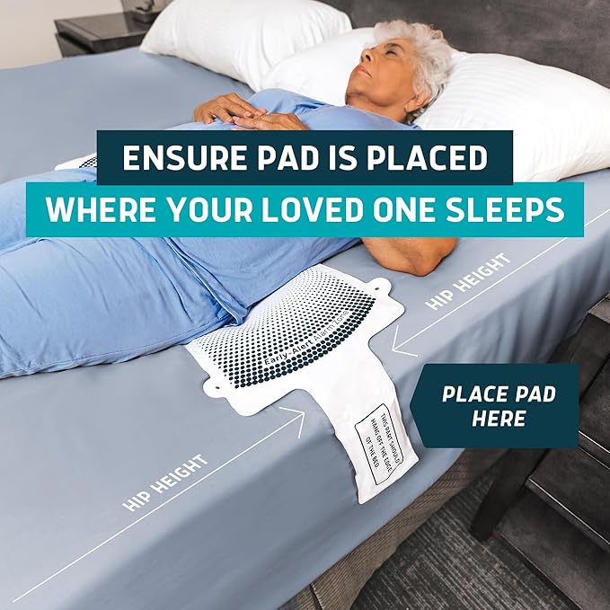 Lunderg Early Alert Bed Alarm for Elderly Adults - Wireless Sensor Pad & Pager - with Pre-Alert Smart Technology - Safety Bed Alarms and Fall Prevention for Elderly and Dementia Patients