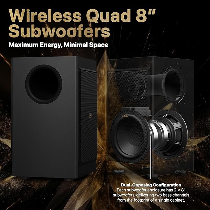 Nakamichi Dragon 11.4.6 Home Surround Sound System with Dolby Atmos and DTS:X Pro. Best Soundbar with AVR Processing