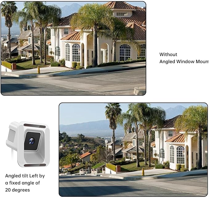 FEICAMYZX Indoor Security Camera, 3MP 2K Window Camera, 2.4GHz/5GHz WiFi, Starlight Night Vision, 24/7 Recording, 8ft Cable