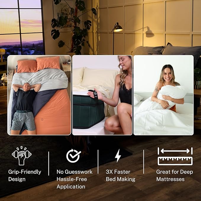 THE LAD COLLECTIVE 3.0 California King Bedding Set - 4-Piece Bedset w/Fitted Sheet, Top Sheet & 2 Standard Pillowcases [Duvet Not Included] - Bamboo-Cotton - New England