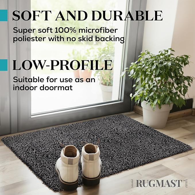 Premium Microfiber Indoor Door Mat – 20"x30" Washable Entry Mat, Non-Slip, Waterproof Backing, Super Absorbent, Low Profile Entryway Doormat for Indoor Entrance