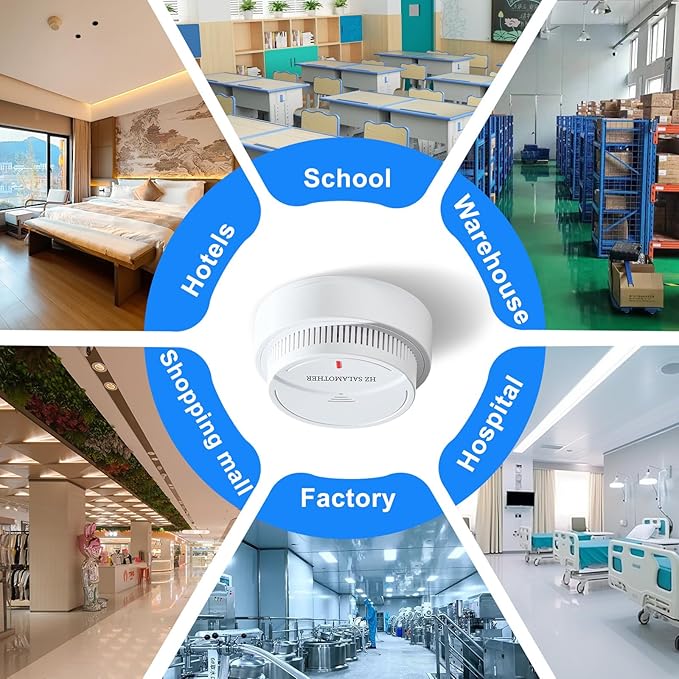 Smoke Detector 4 Pack,Fire Alarms Smoke Detectors with Photoelectric Technology with LED Lndicator and Test Button,Smoke Alarm for Home,Bedroom,Kitchen