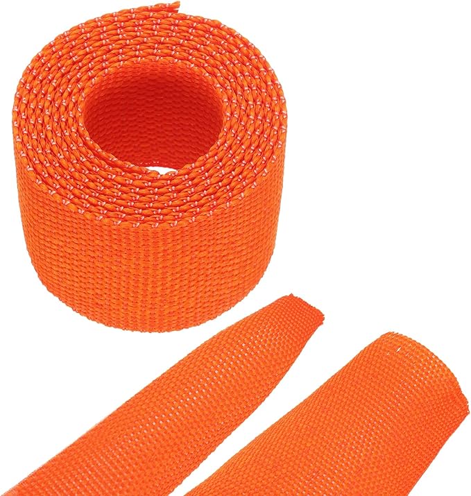 MECCANIXITY Braided Cable Sleeves Heat Shrinkable Fabric Sleeving, 7/8" 3ft Orange 2:1 Ratio Heat Shrinkable Cord Protector for Harness Cable, Network Cable Protection, Cable Management