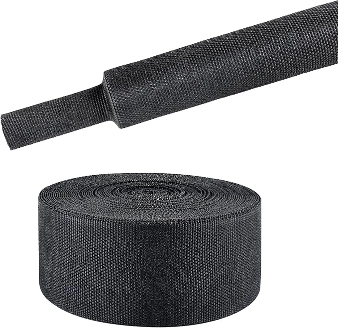 Sonoreboom 2 in 1 Heat Shrink Braided Sleeving Fabric Tubing-Ideal fit Irregular Shape Hose/Cable/Wire (45FT, 1-3/8"(34mm))