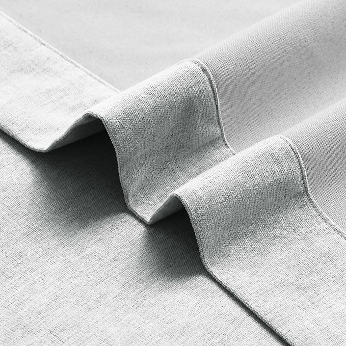 Macochico 100% Blackout Chenille Curtains 96 Inches Long for Hotel Nursery Noise Reducing Thermal Curtains for Bedroom Living Room Grommet Medium Gray Curtains with Tieback 52" Wx96 L Classic 1 Panel