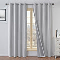 100% Blackout Curtains 72 Inch Length 2 Panels Set, Black Out Curtains for Living Room, Off-White Thermal Insulated Grommet Drapes Bedroom Luxury Decor Privacy(52W × 72L inch, Off-White)
