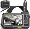 Dual Lens Endoscope with 5" Monitor, Teslong NTS500 Industrial Waterproof Borescope Inspection Camera with 0.21in Front & Side-View Double Lens with 9.8FT Probe, 5-Inch IPS LCD Screen & Case