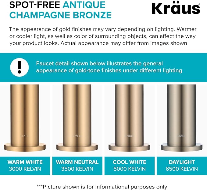 KRAUS Oletto Commercial Style Single Handle Pull Down Kitchen Faucet with QuickDock Top Mount Installation Assembly in Spot Free Antique Champagne Bronze, KPF-2631SFACB
