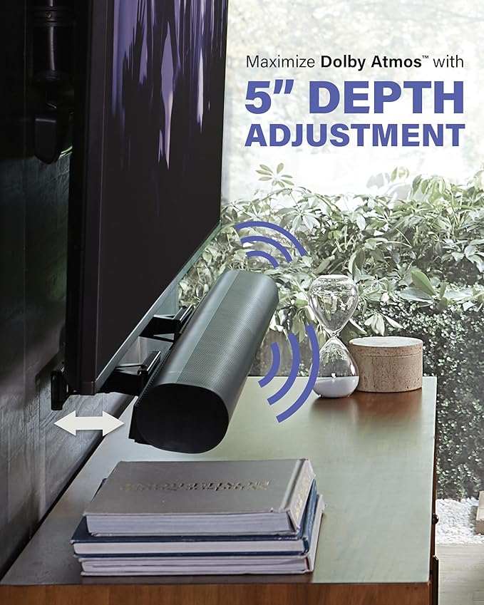 SANUS Soundbar TV Mount for Sonos Arc & Sonos Arc Ultra Soundbar – Depth Adjustable for Dolby Atmos – Universal Mount for TVs 50” to 90”