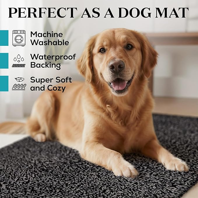 Premium Microfiber Indoor Door Mat – 36"x60" Washable Entry Mat, Non-Slip, Waterproof Backing, Super Absorbent, Low Profile Entryway Doormat for Indoor Entrance