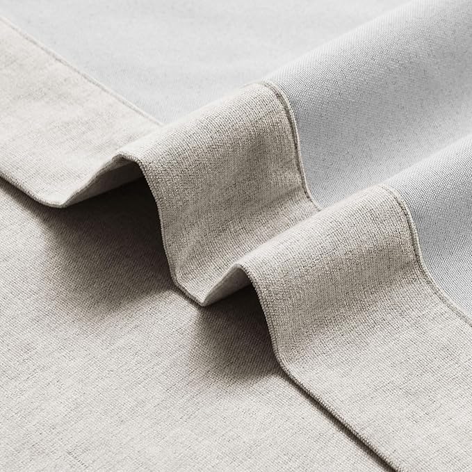 Macochico 100% Blackout Chenille Curtains for Living Room Classic Chenille Window Curtain Panels Thermal Drapes for Bedroom Hotel Grommet Curtains with Tieback Beige Taupe 84" Wx96 L 1 Panel