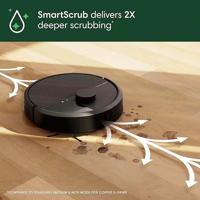 iRobot Roomba Plus 405 (G181) 2in1 Vacuum & Mop Robot with AutoWash Dock - Dual Spinning, Smart & Fast Mapping, Ideal for Pet Hair, Self-Empties 75 Days, Intense Suction, Pad Washing & Drying
