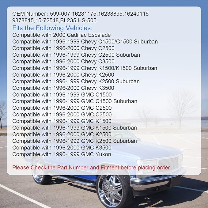 DICMIC A/C Heater Control Panel Climate Control Module Without Rear Window Defogger Switch for 1996-2000 Chevy GMC C1500 C2500 C3500 K1500 K2500 K3500 Suburban Yukon Replace# 599-007, 15-72548