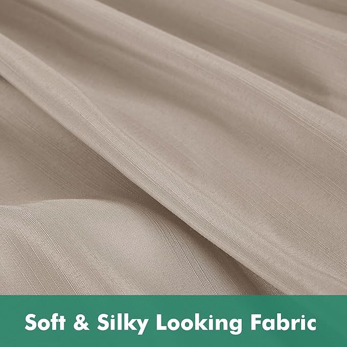 Biscaynebay Wrap Around Bed Skirts with Split Corners for Full Beds 18" Drop, Light Camel Adjustable Elastic Dust Ruffles Easy Fit Wrinkle Resistant Silky Luxurious Fabric Machine Washable
