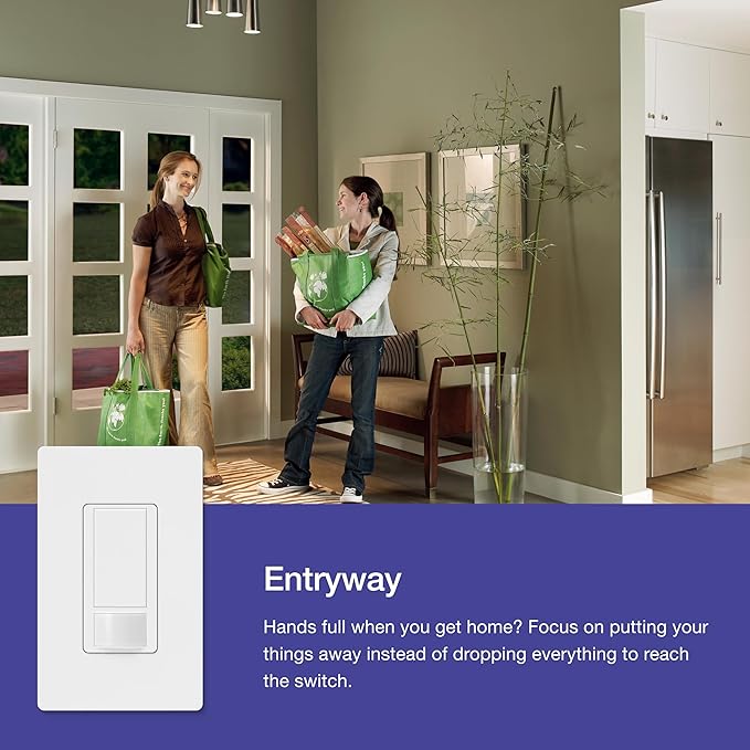 Lutron Maestro Motion Sensor Switch | 2 Amp, Single Pole | MS-OPS2-SW | Snow