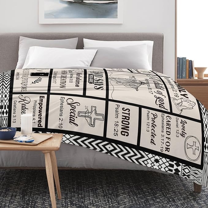 Bible Verse Christian Gift Blanket 40"x50", Inspirational Faith Throw for Believers, I Am a Child of God Blanket,Baptism Spiritual Gifts for Catholic Men Women