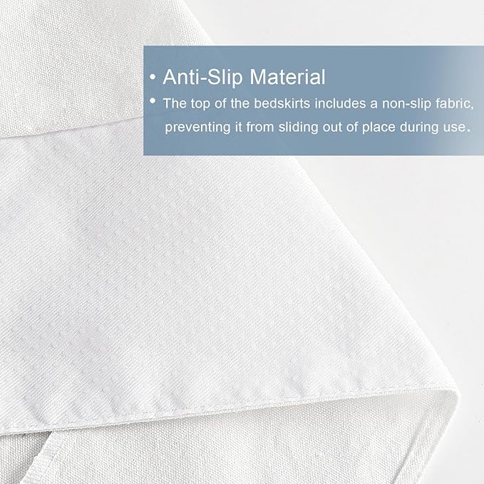 HIG Off-White Chic King Bed Skirt - Easy Fit Scallop Edge Pleated Bedskirts, 14 Inch Drop Anti-Slip Dust Ruffle, Thick Fabric for Enhanced Privacy, Pre-Washed for Long-Lasting Use(N60022)