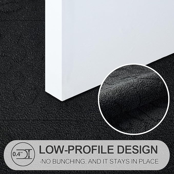 FONEYI Indoor Door Mat, Front Back Door Mat 32" x 40" Non-Slip Rubber Backing Door Rug, Machine Washable Entry Rug, Low Profile Absorbent Dirt Trapper Doormat Inside Floor Mats for Entryway, Black
