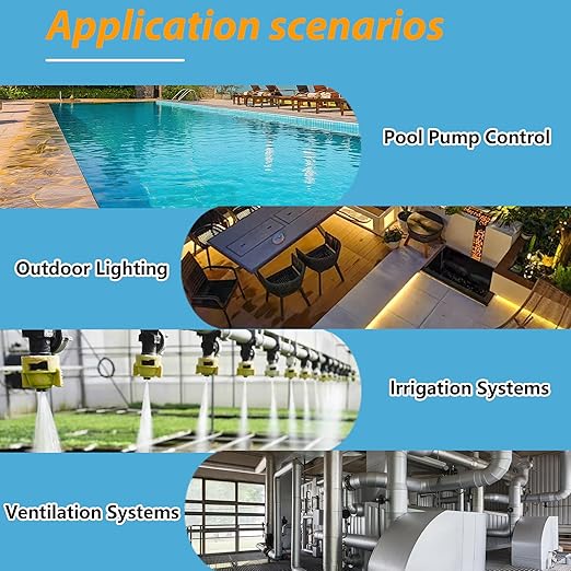 T104M Mechanical Time Switch,208-277 VAC 5HP 40A DPST Time Switch,24 Hour 12 ON/Off,Mechanism Only,Heavy Duty Electromechanical Outdoor/Indoor Timer for Pool Pump and Water Heater Lighting