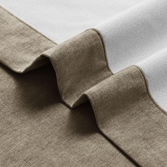 Macochico 52" Wx108 L 100% Blackout Curtains Extra Long Thermal Insulated Chenille Curtains for Living Room Bedroom Auditorium Home Theater Palm Grommet Curtains with Tieback Classic 1 Panel