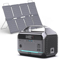 Solar Generator with Panel Included, Portable Power Station 600W with 80W Solar Panel, 288Wh LiFePO4 Battery with AC DC Outlets, Power Bank 2hrs Fast Charging, 7-Port Design for Emergency, Hurricane