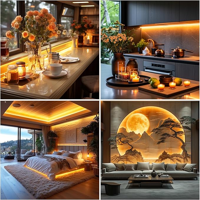 UVTaoYuan Led Strip Lights 5V USB 320 LEDs 2Pack Short COB LED Strip Light 3000K Warm White Not Dimmable Flexible Small led for Home DIY Lighting Room Decor TV Lights Indoor Use (3.28FT/1M*2)