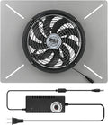 MEOZRI Basement Attic Crawlspace Ventilation Fan Window Exhaust Fan Ultra-Thin Design Reversible Airflow (Large-740CFM-16.9 * 12.9 Inch)