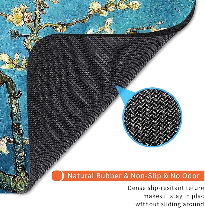Armanza Square Mouse Pad Apricot Flower, Personalized Premium-Textured Custom Mouse Mat Design, Washable Mousepad Cloth, Non-Slip Rubber Base Computer Mouse Pads for Wireless Mouse