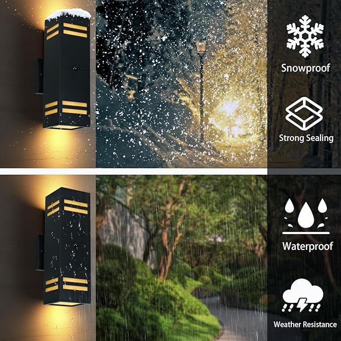 iYogaled Motion Sensor Outdoor Light with 25ft Detection Range, 3 Lighting Modes Dusk to Dawn Porch Light, Waterproof Wall Sconce for Large Yard, Patio, Garage, Front Door, ETL Listed
