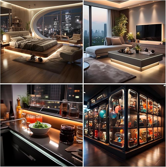 UVTaoYuan Short Led Strip Lights 5V USB LEDs Display Cabinet Lighting COB LED Strip Light 3000K Warm White Not Dimmable Flexible Small led Lights for DIY Home LED TV Lights Indoor Use (3.28FT/1M)