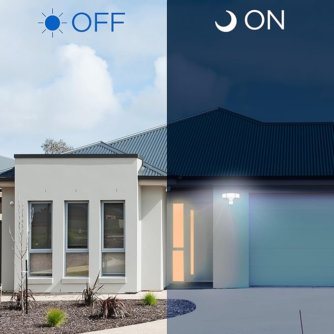 AWSENS 40W LED Security Lights Motion Sensor Light Outdoor, 180 Degree, 4000LM, 5000K, ETL Water Resistant, 3 Head Motion Detected Flood Light for Garage, Yard, Porch 2-Pack (White)