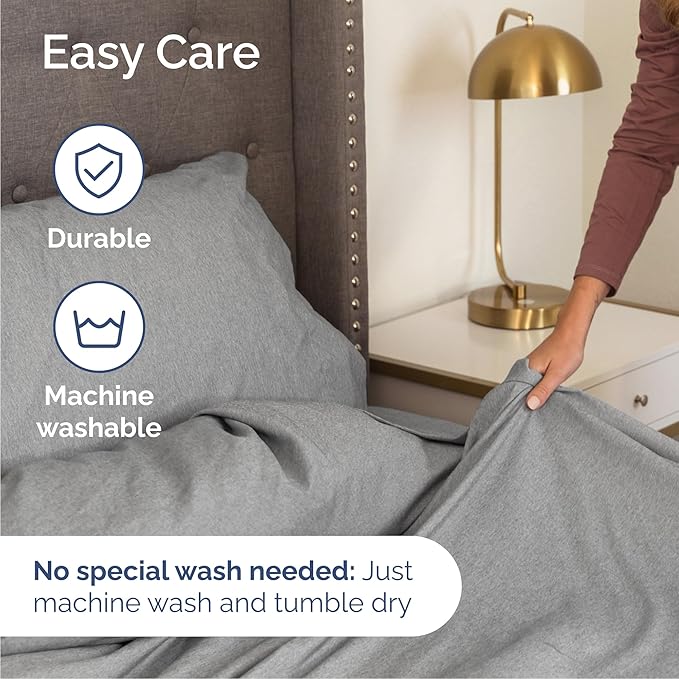 Cal King 6 Piece Sheet Set - Cooling & Breathable - Hotel Luxury Bedding, Includes Fitted Sheet for Women, Men, Kids & Teens - 1 Flat, 1 Fitted Sheet, 4 Pillowcases w/Deep Pockets - Heathered Grey