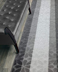 Custom Length Hallway Runner Rug,Slip Resistant,Flower Grey, 26 Inch X 16 feet, Sold and Priced Per Foot