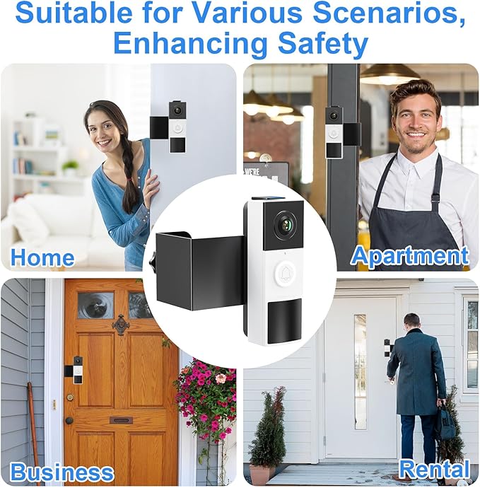 Anti-Theft Video Doorbell Mount Compatible with Tapo, Doorbell Camera Mount, No Drill Adjustable Mounting Bracket Holder Accessories for Apartment Rentals, Enhanced Protection Doorbell Mount Bracket