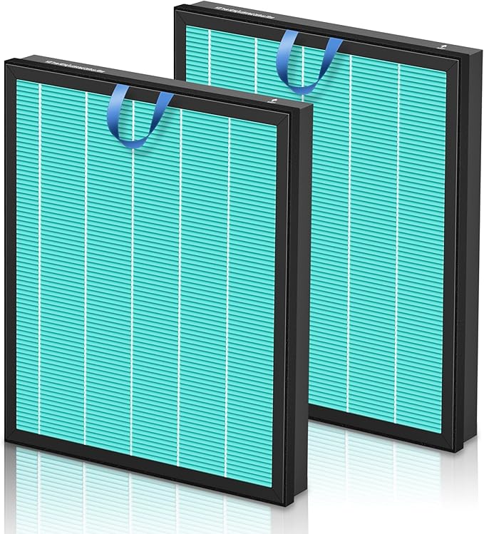 PETOX Vital 200S Smoke Remover Replacement Filter for LEVOIT Vital 200S and Vital 200S-P Air Purifier, True HEPA and Activated Carbon Filter, Vital 200S-RF-SR, 2 Pack, Blue