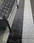 Custom Length Hallway Runner Rug,Slip Resistant,Puzzle Anthracite, 26 Inch X 23 feet, Sold and Priced Per Foot