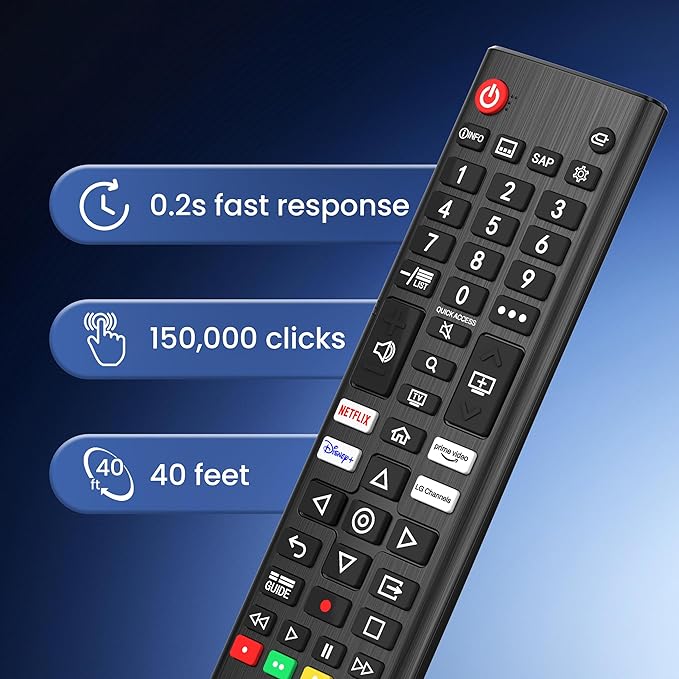 Universal Remote Control for LG Smart TV, Replacement Remove for LG Original AKB75095308 (Without Battery)