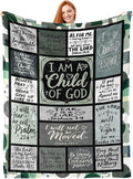 Christian Throw Blanket for Couch, Inspirational Gift for Women, Soft Plush Flannel Blanket, 40"x 50" Thoughts and Prayers Blankets for Bedroom Sofa Living Room Christmas Halloween Decoration